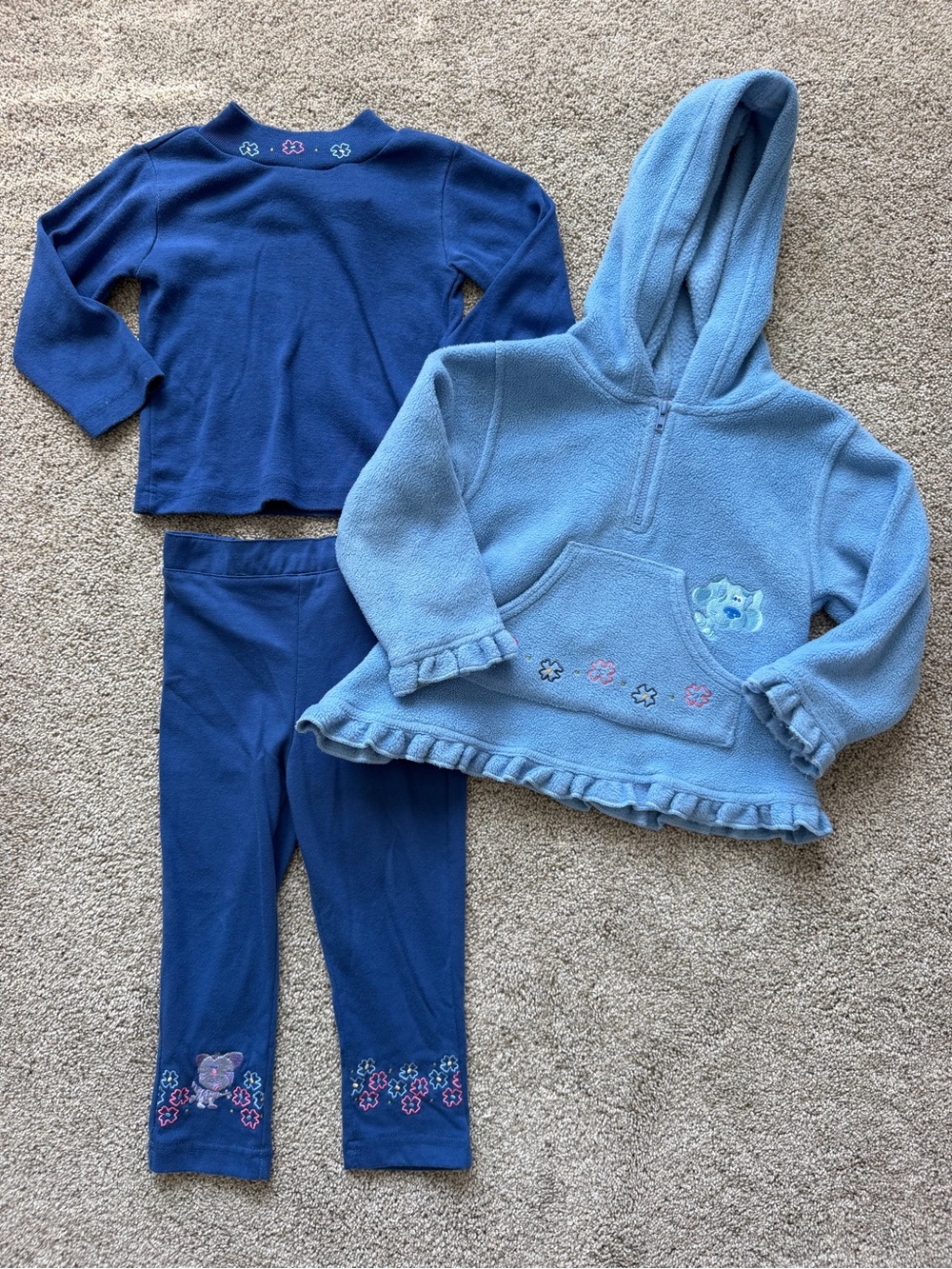 Vintage Toddler Nikolodeon Blue’s Clues 3 Piece Set- Size 2T